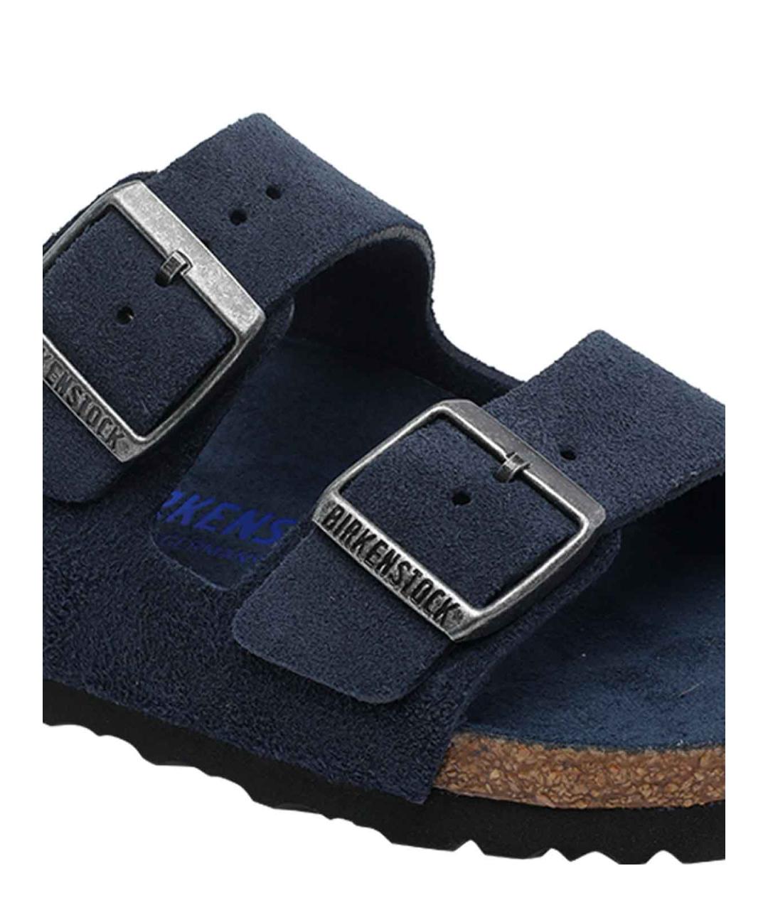 BIRKENSTOCK Синие замшевые шлепанцы, фото 4