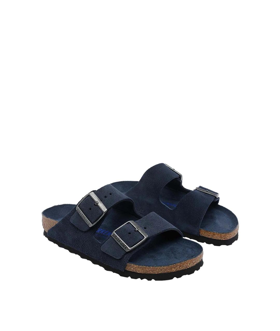 BIRKENSTOCK Синие замшевые шлепанцы, фото 2