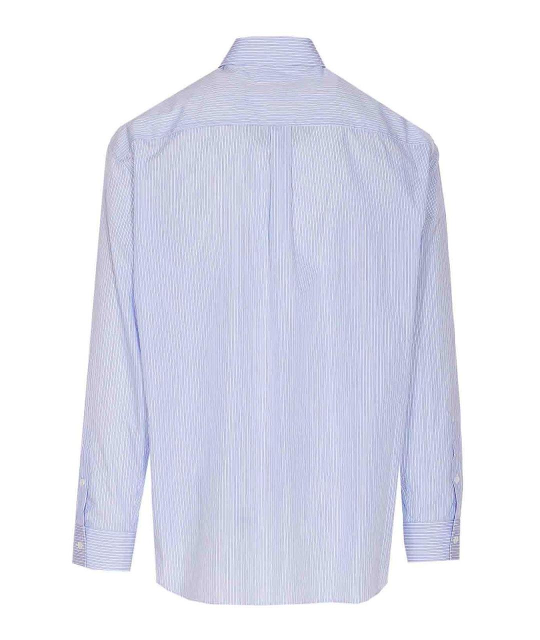 BOTTEGA VENETA Синяя хлопковая классическая рубашка, фото 2