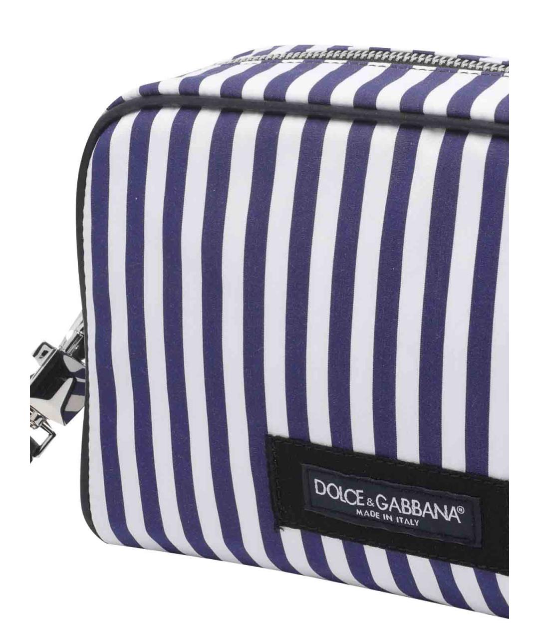 DOLCE&GABBANA Синяя тканевая барсетка, фото 4