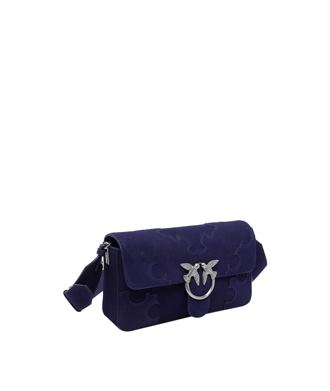 PINKO Темно-синяя замшевая сумка через плечо, фото 2