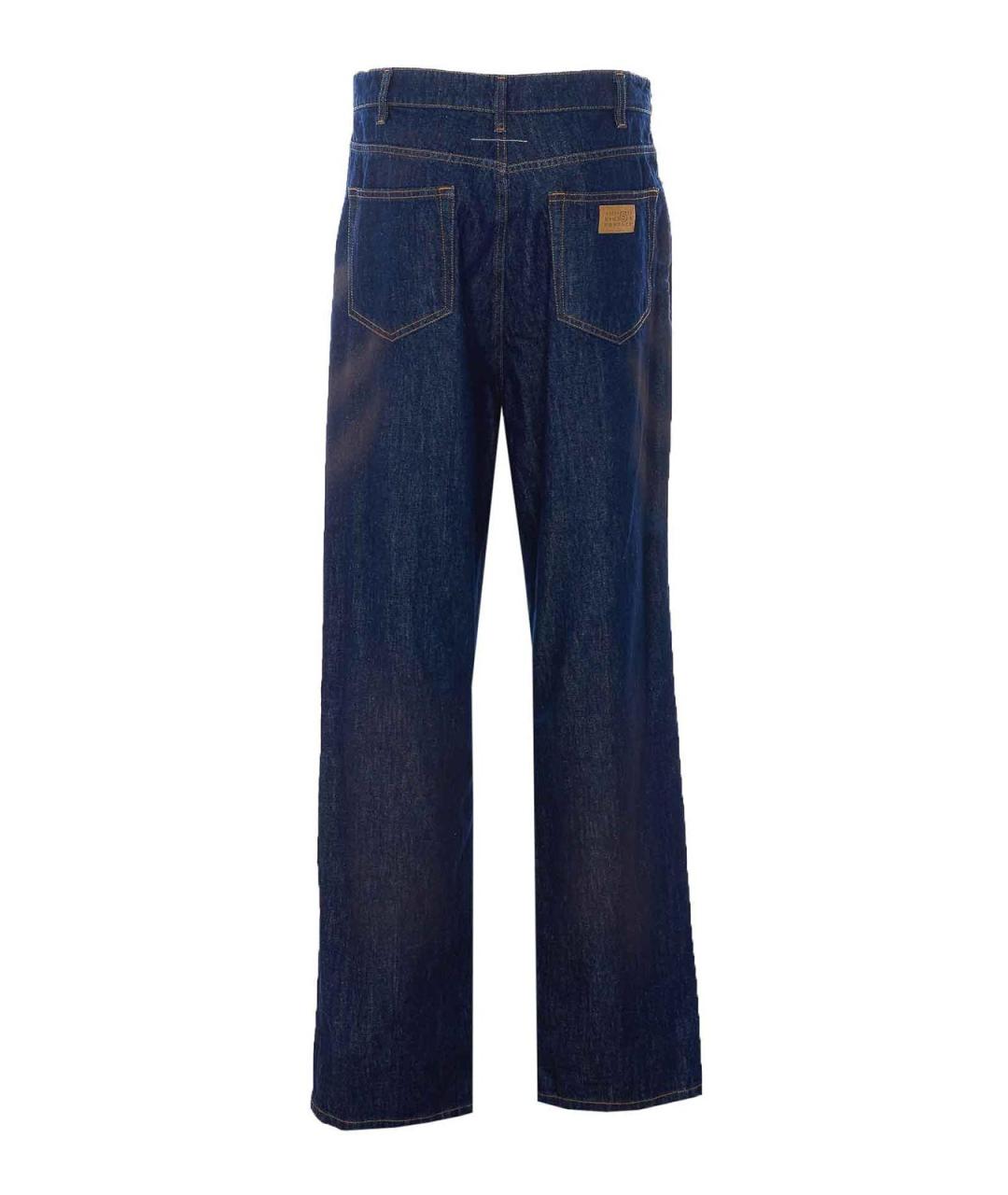 MM6 MAISON MARGIELA Синие хлопко-полиэстеровые прямые джинсы, фото 2