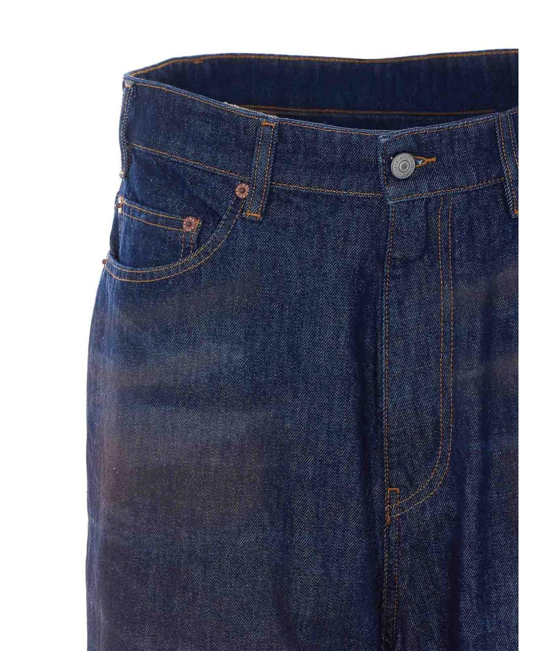 MM6 MAISON MARGIELA Синие хлопко-полиэстеровые прямые джинсы, фото 4