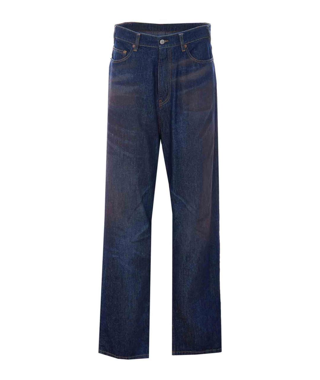 MM6 MAISON MARGIELA Синие хлопко-полиэстеровые прямые джинсы, фото 1