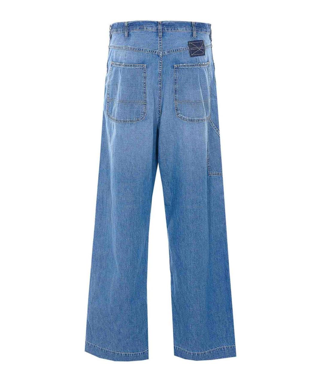 MAISON MARGIELA Синие хлопковые прямые джинсы, фото 2