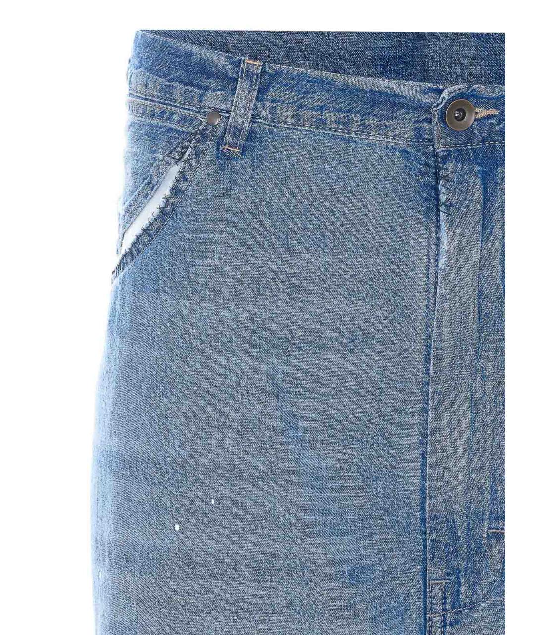 MAISON MARGIELA Синие хлопковые прямые джинсы, фото 4