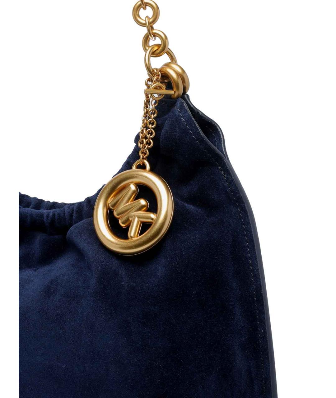 MICHAEL MICHAEL KORS Синяя замшевая сумка через плечо, фото 4