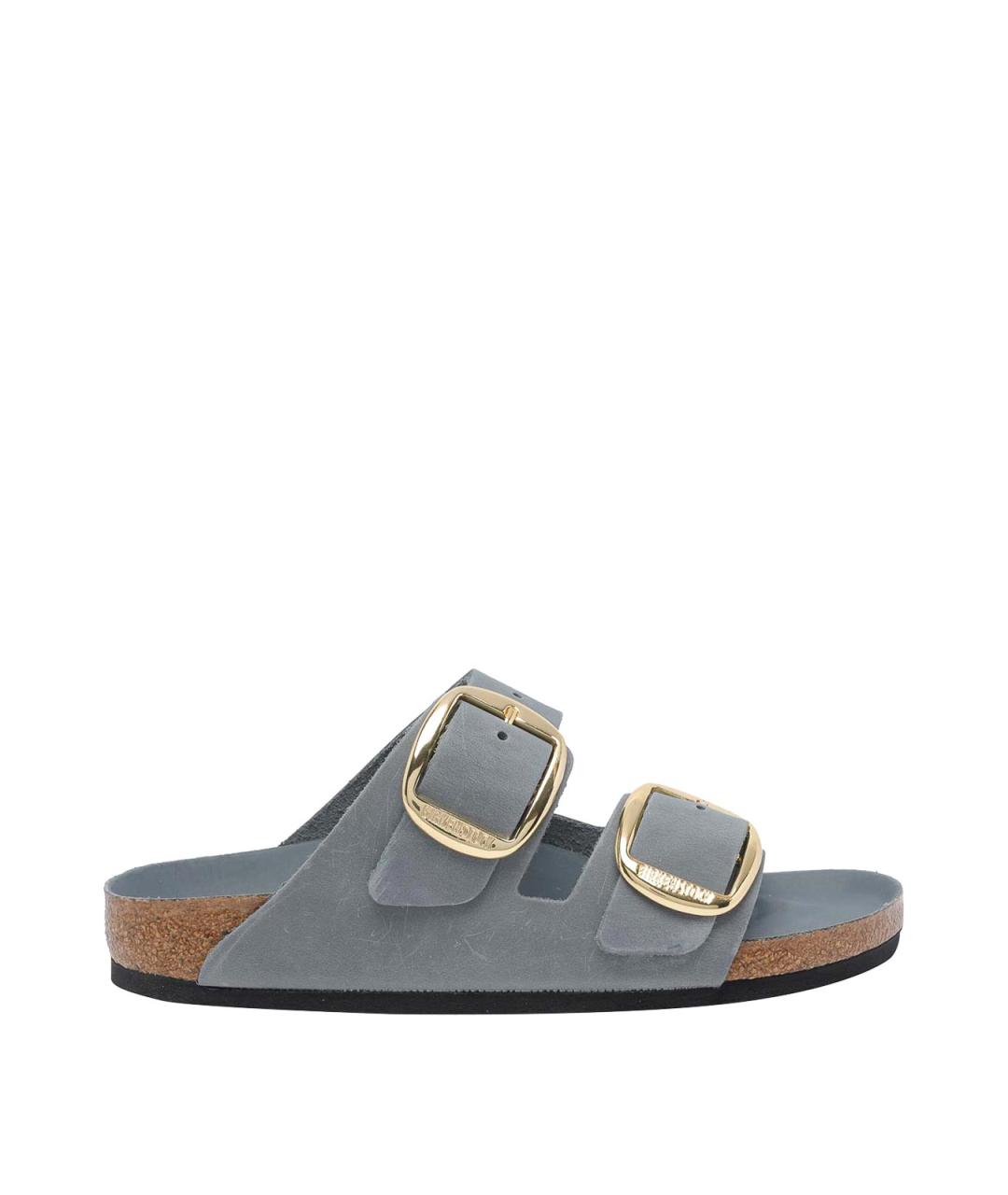 BIRKENSTOCK Голубые кожаные шлепанцы, фото 1