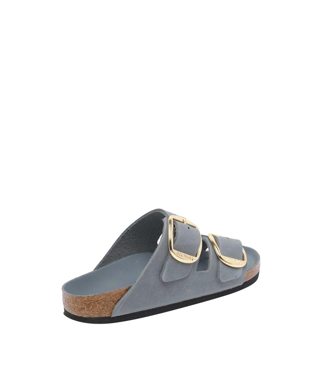BIRKENSTOCK Голубые кожаные шлепанцы, фото 3