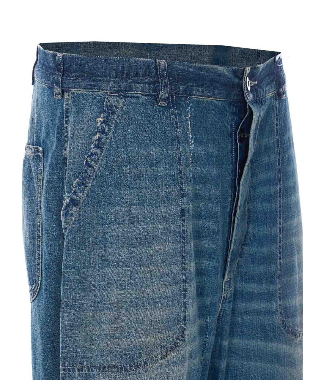MAISON MARGIELA Синие хлопковые прямые джинсы, фото 3