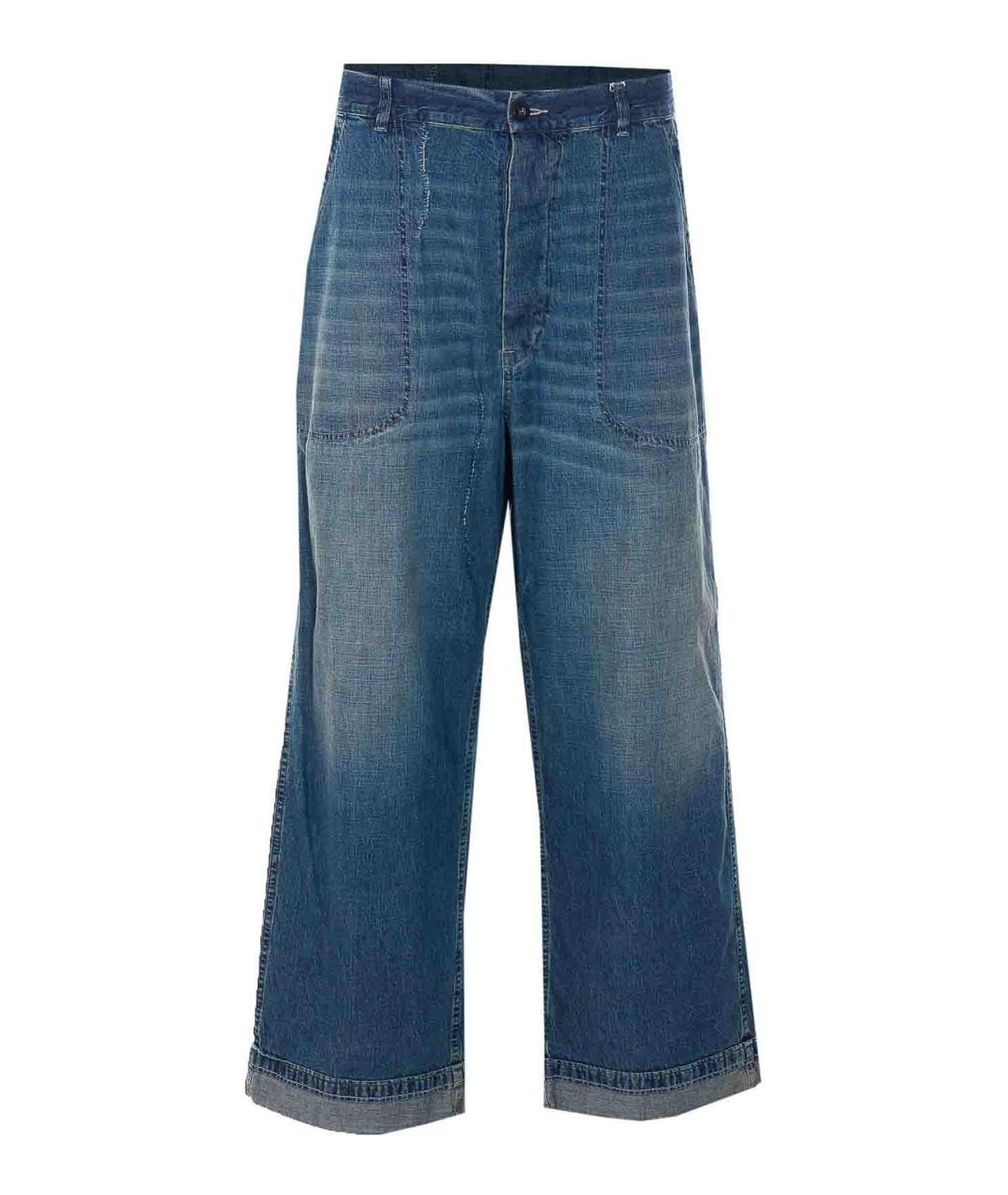 MAISON MARGIELA Синие хлопковые прямые джинсы, фото 1