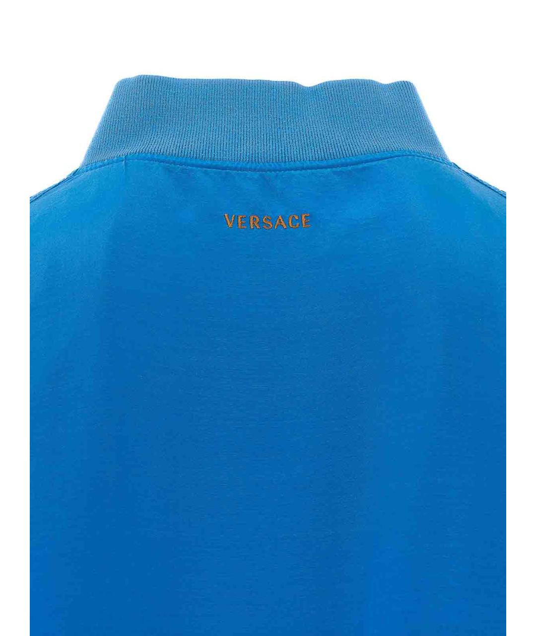 VERSACE Синяя шелковая куртка, фото 3