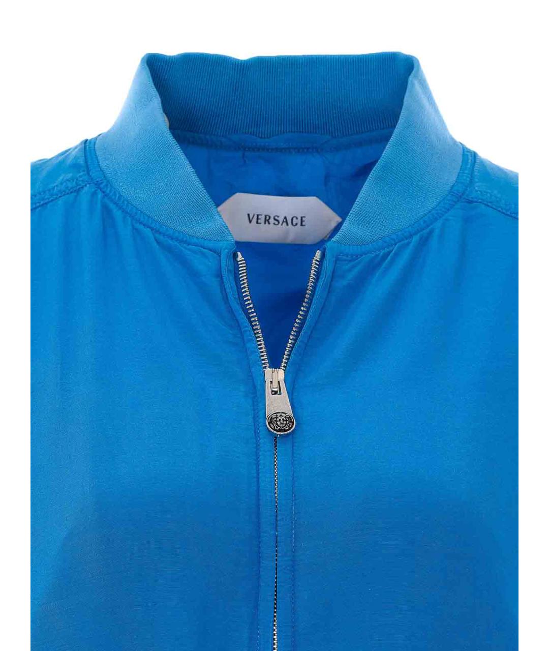 VERSACE Синяя шелковая куртка, фото 4