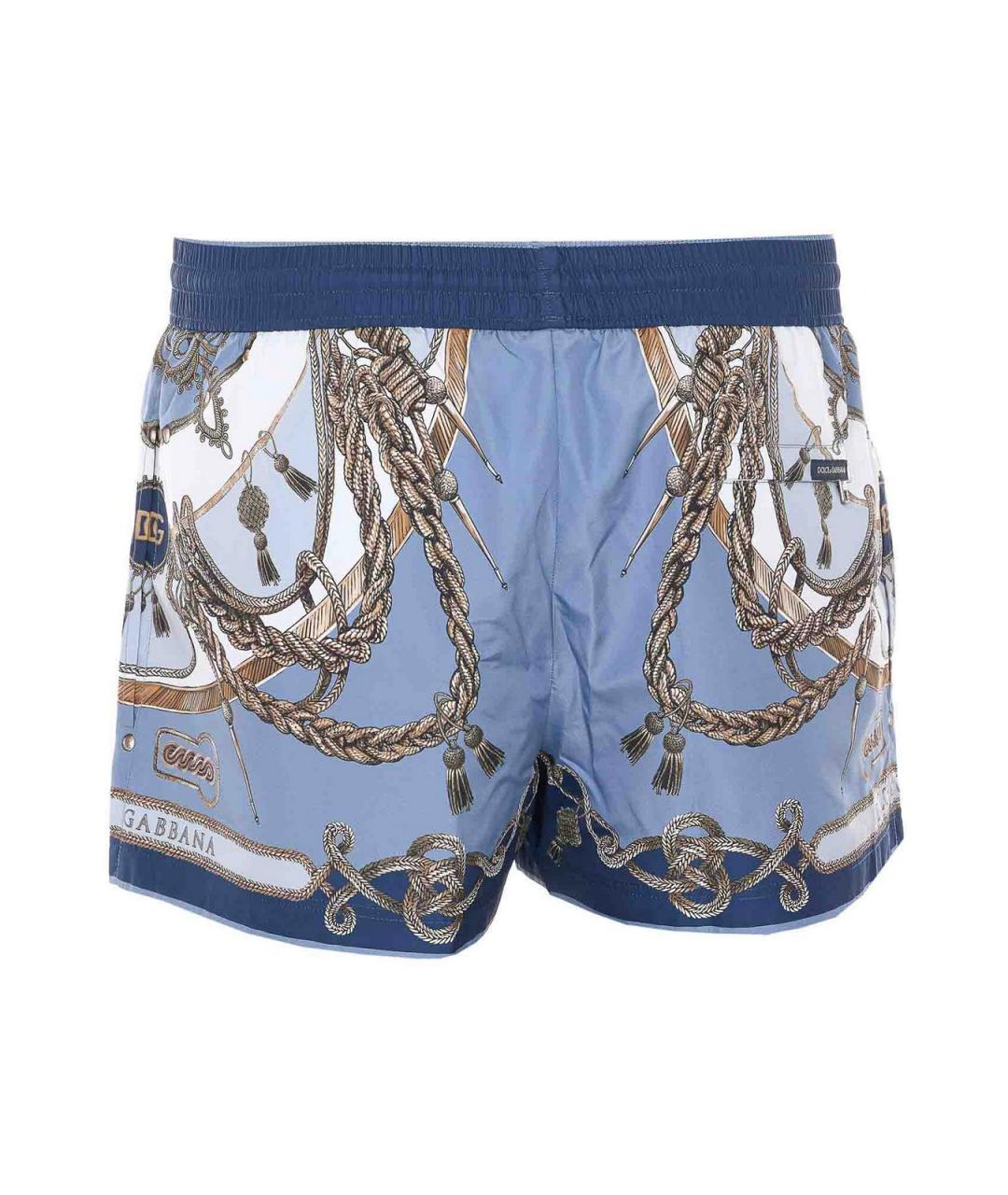 DOLCE&GABBANA Синие полиэстеровые плавки, фото 2