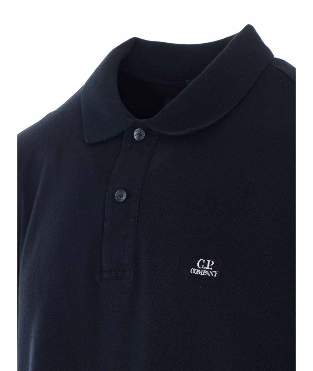 CP COMPANY Черное хлопковое поло с коротким рукавом, фото 3