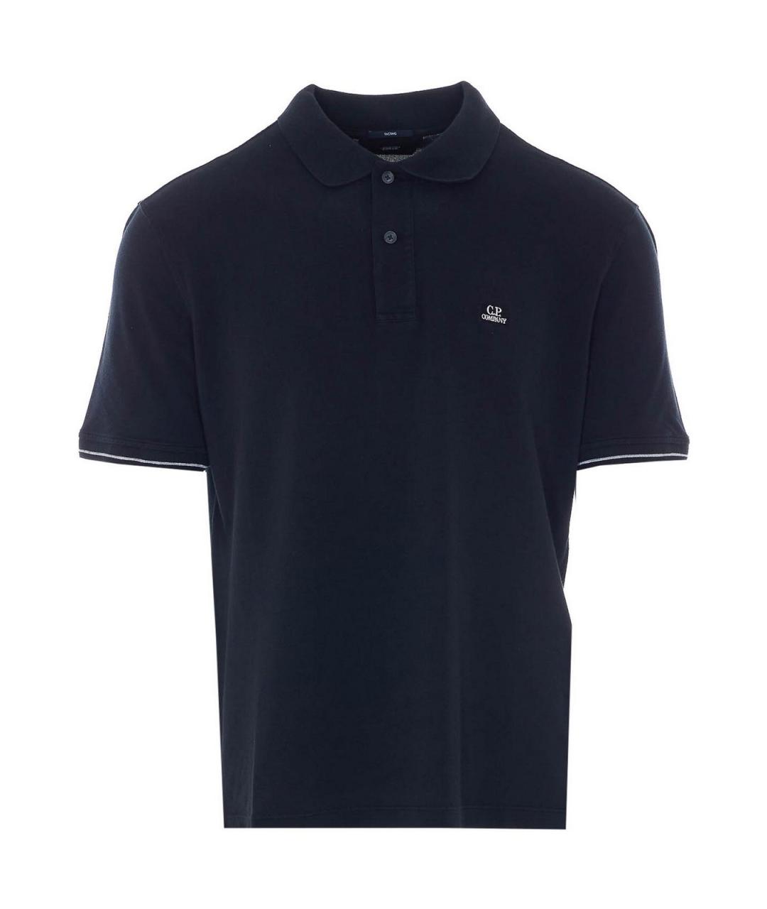 CP COMPANY Черное хлопковое поло с коротким рукавом, фото 1