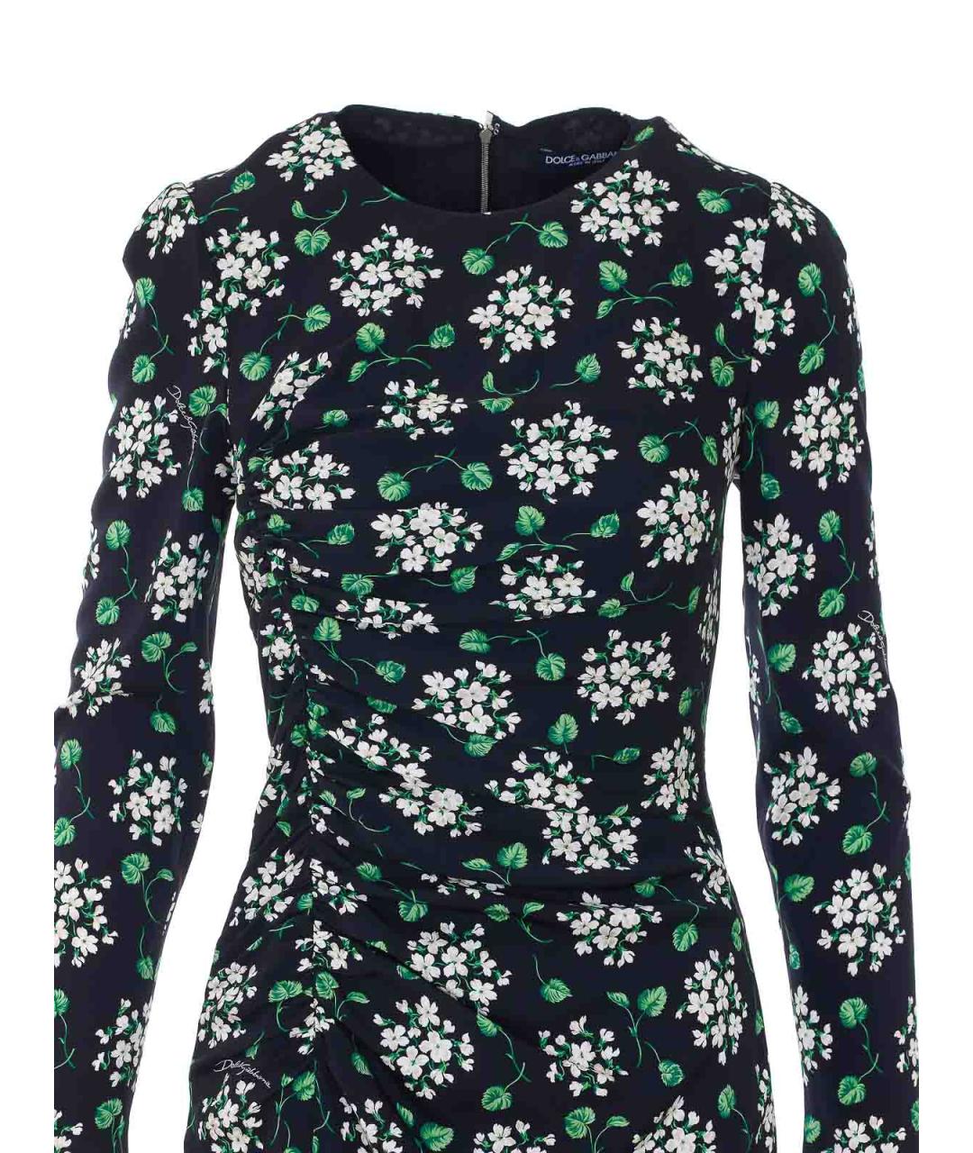 DOLCE&GABBANA Мульти шелковое повседневное платье, фото 4
