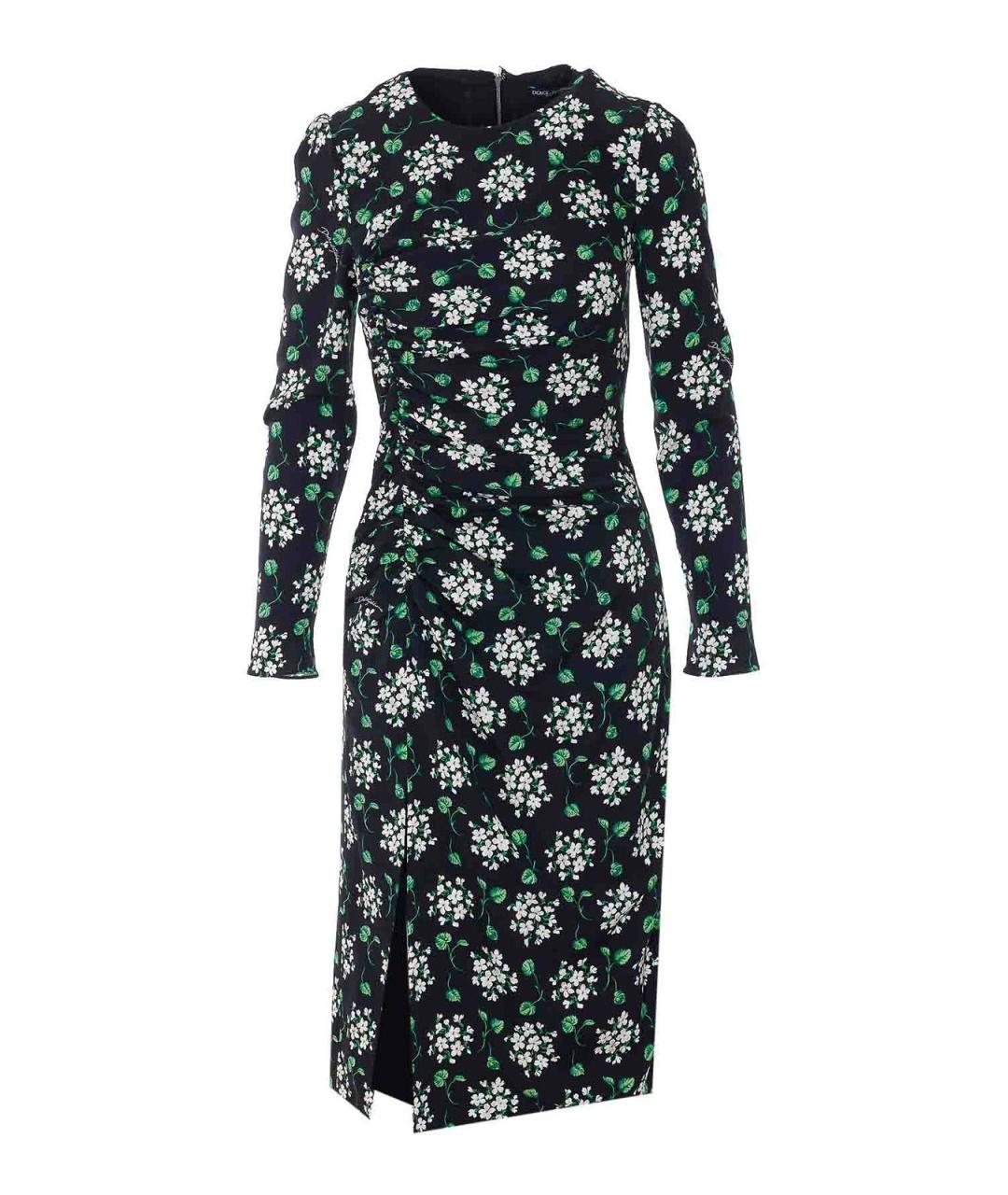 DOLCE&GABBANA Мульти шелковое повседневное платье, фото 1