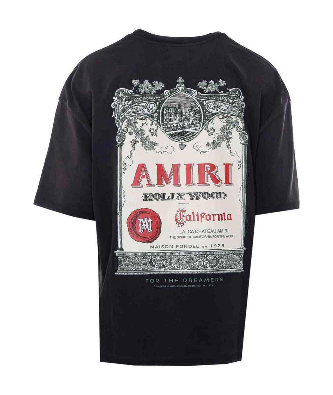 AMIRI Черная хлопковая футболка, фото 2