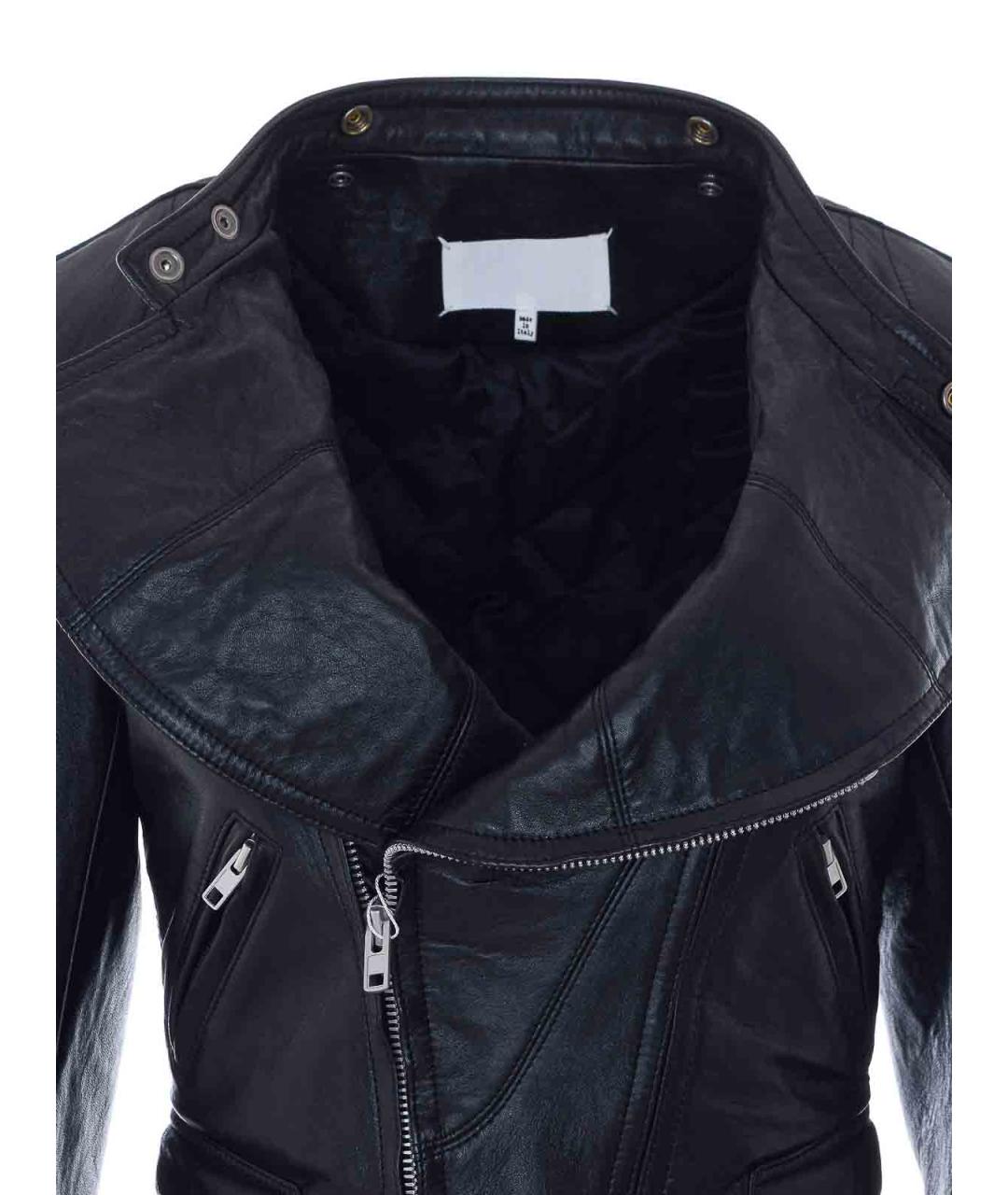 MAISON MARGIELA Черная кожаная куртка, фото 3