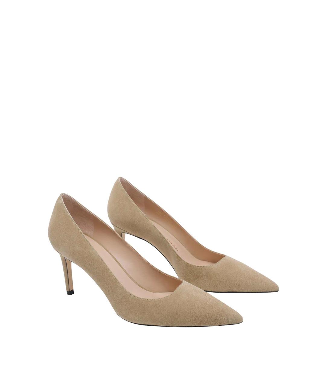 STUART WEITZMAN Бежевые замшевые туфли, фото 2