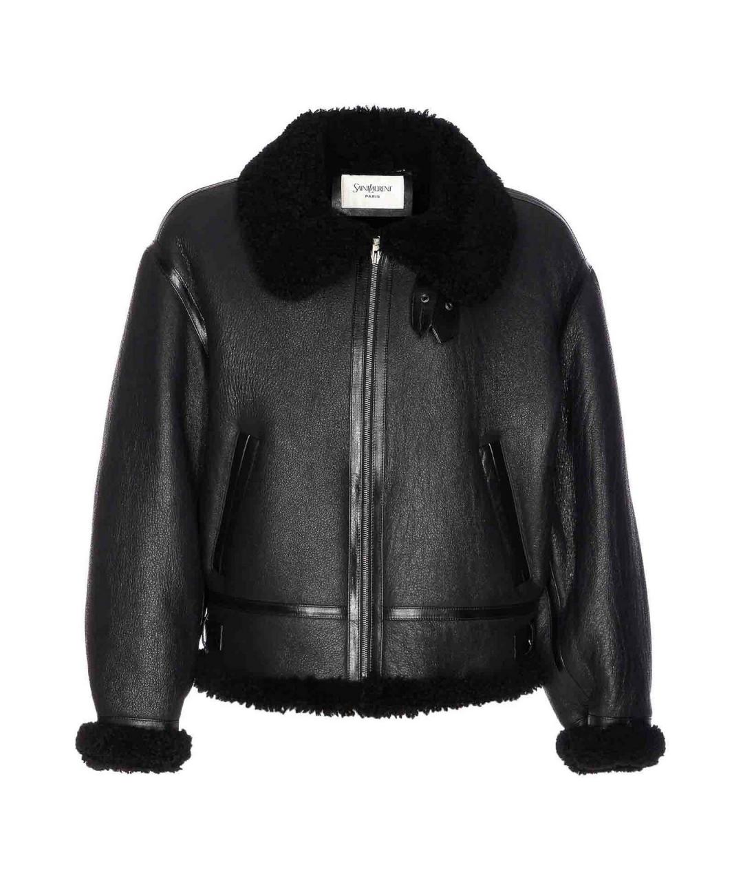 SAINT LAURENT Черная кожаная куртка, фото 1