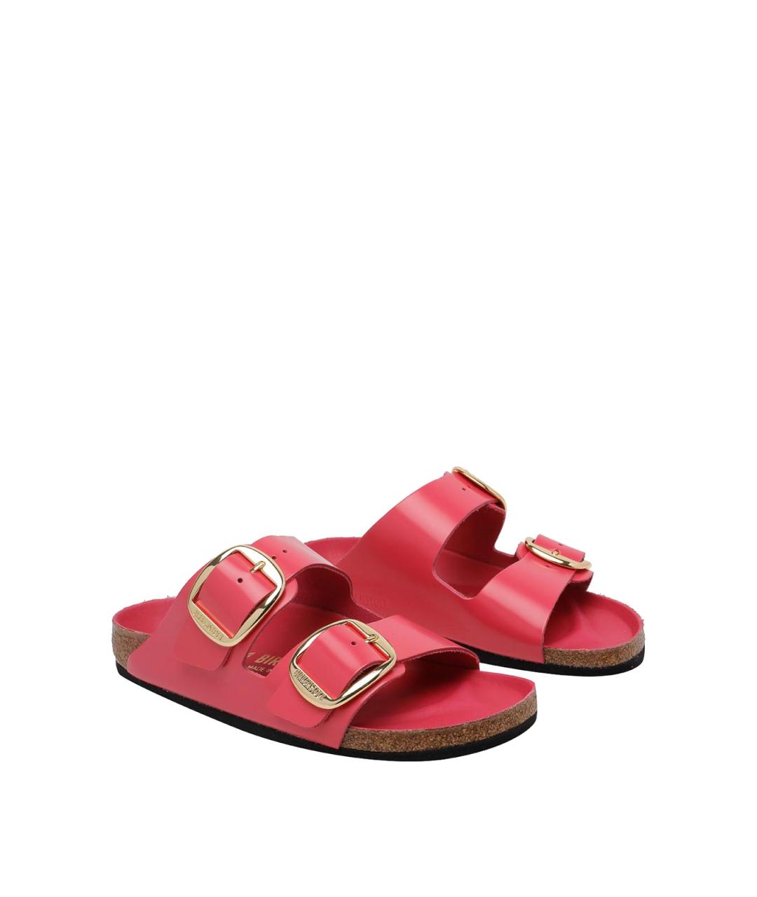 BIRKENSTOCK Красные кожаные шлепанцы, фото 2