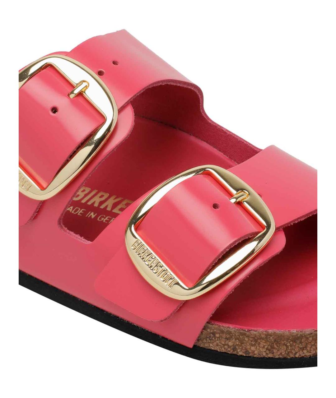 BIRKENSTOCK Красные кожаные шлепанцы, фото 4