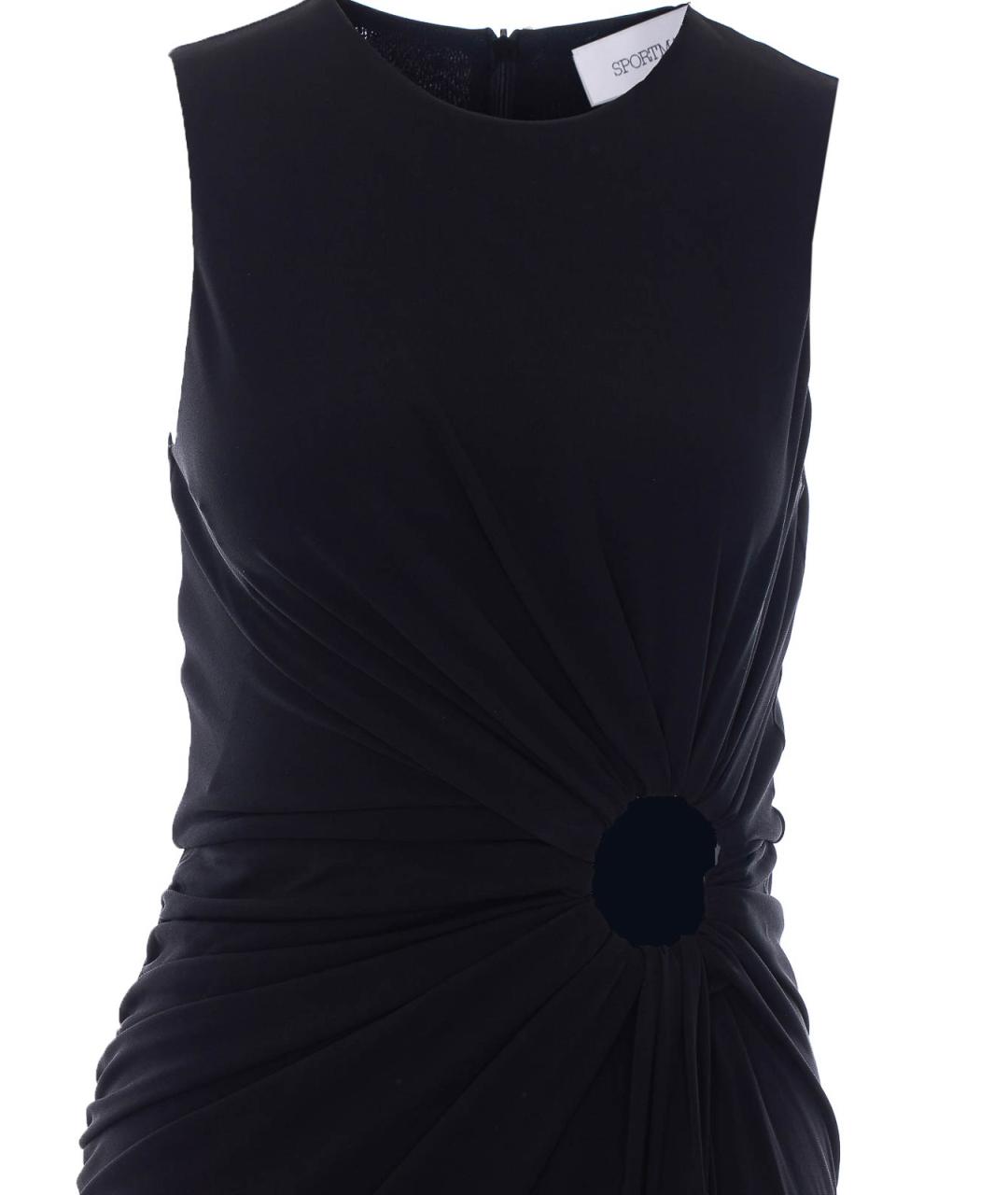 SPORTMAX Черное вискозное коктейльное платье, фото 4