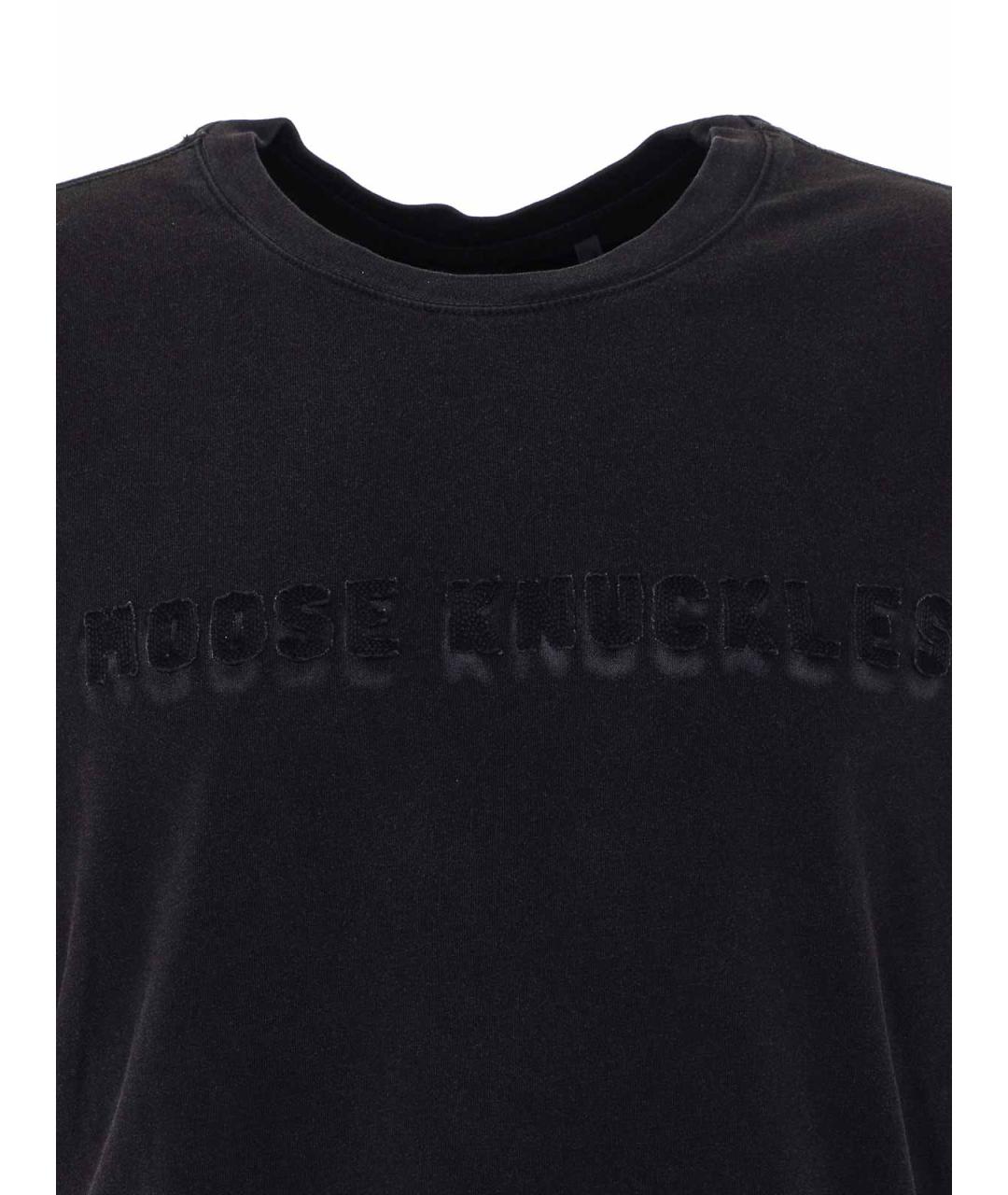 MOOSE KNUCKLES Черная хлопковая футболка, фото 4