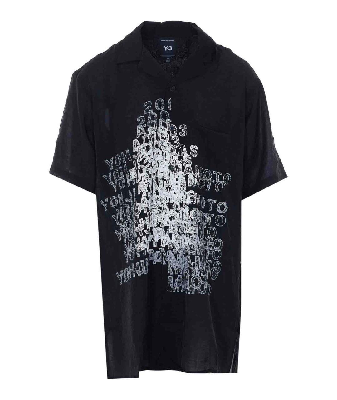 Y-3 Черная льняная классическая рубашка, фото 1