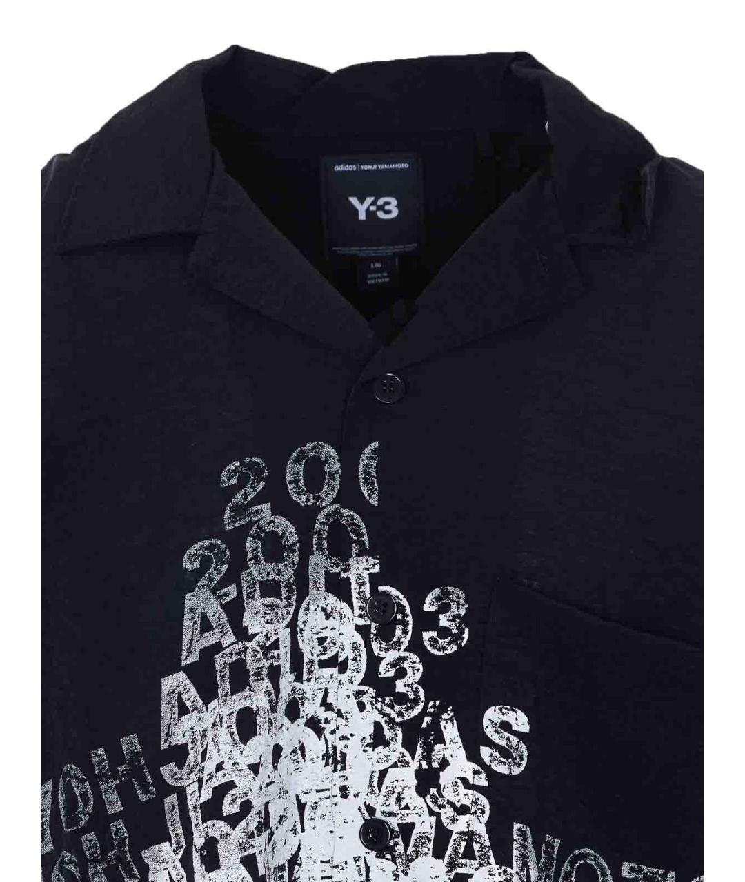 Y-3 Черная льняная классическая рубашка, фото 4