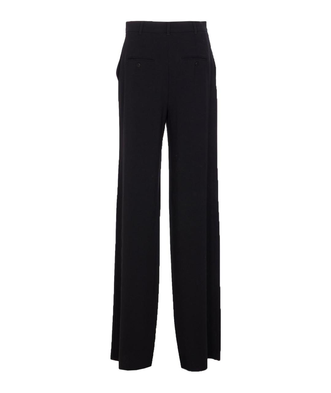 MAX MARA STUDIO Черные полиэстеровые брюки широкие, фото 2