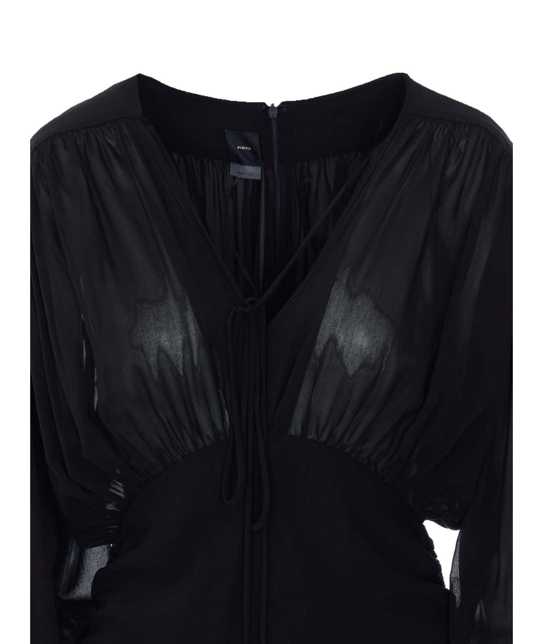 PINKO Черное вискозное коктейльное платье, фото 4