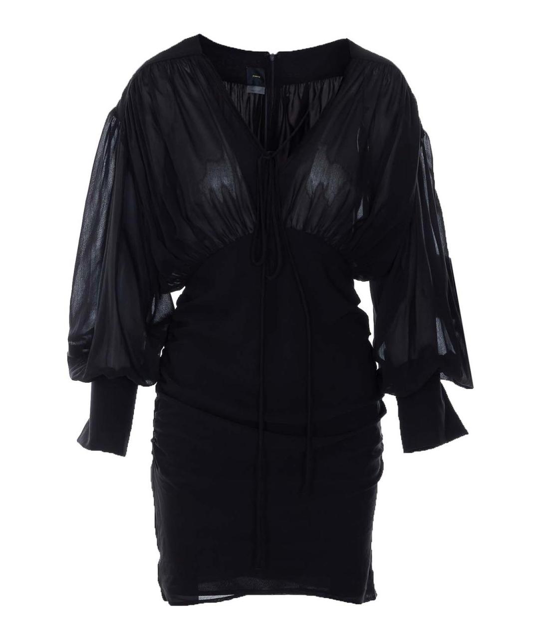 PINKO Черное вискозное коктейльное платье, фото 1