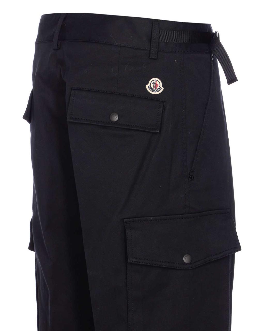 MONCLER Черные хлопковые повседневные брюки, фото 3