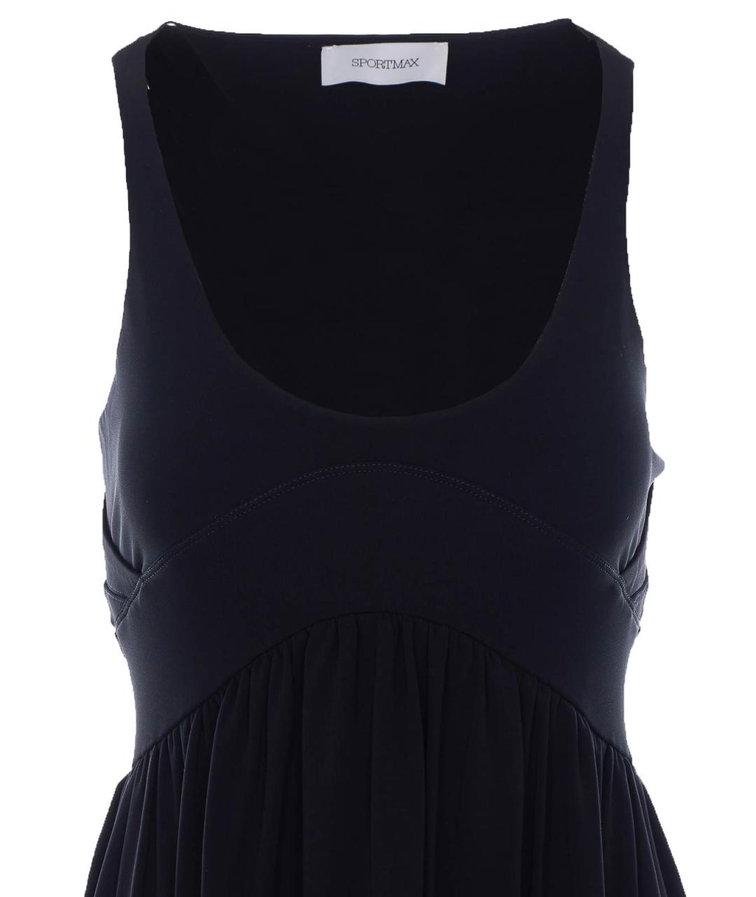 SPORTMAX Черное вискозное повседневное платье, фото 4