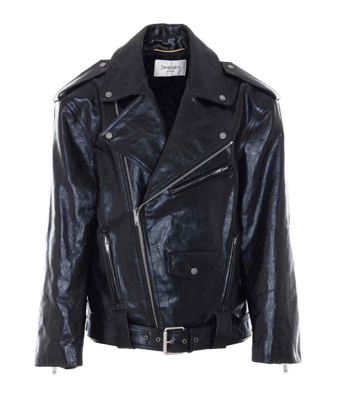 SAINT LAURENT Черная кожаная куртка, фото 1