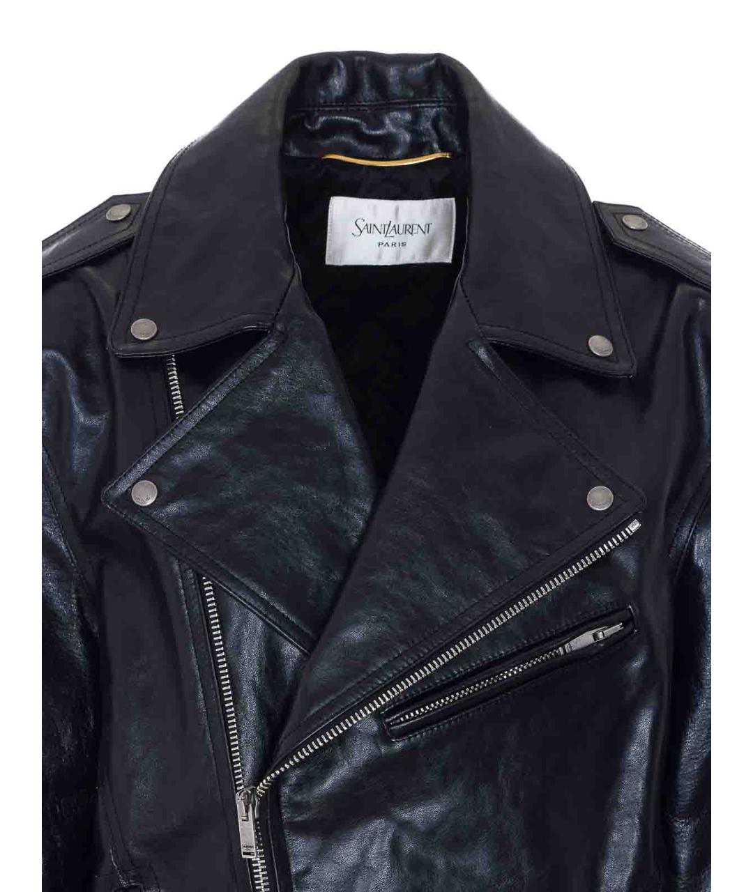 SAINT LAURENT Черная кожаная куртка, фото 4