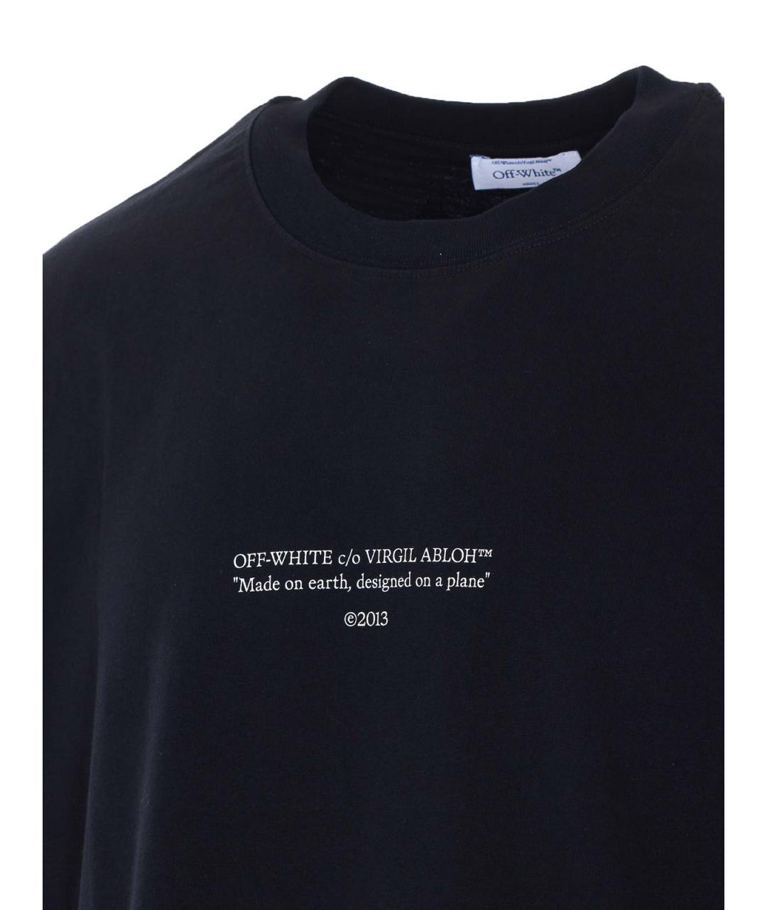 OFF-WHITE Черная хлопковая футболка, фото 3