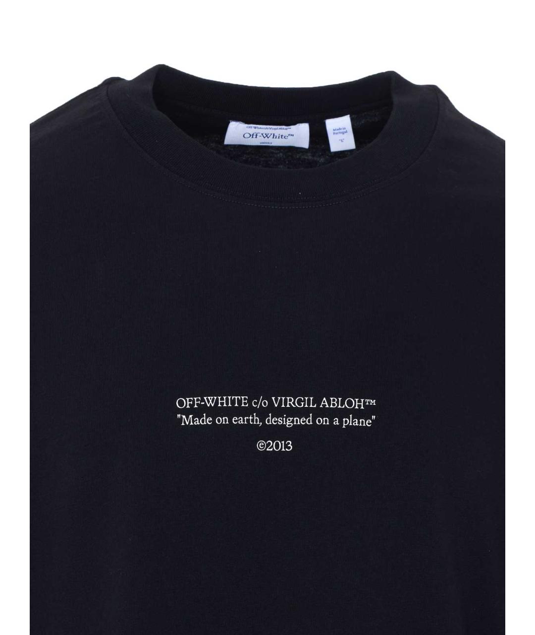 OFF-WHITE Черная хлопковая футболка, фото 4