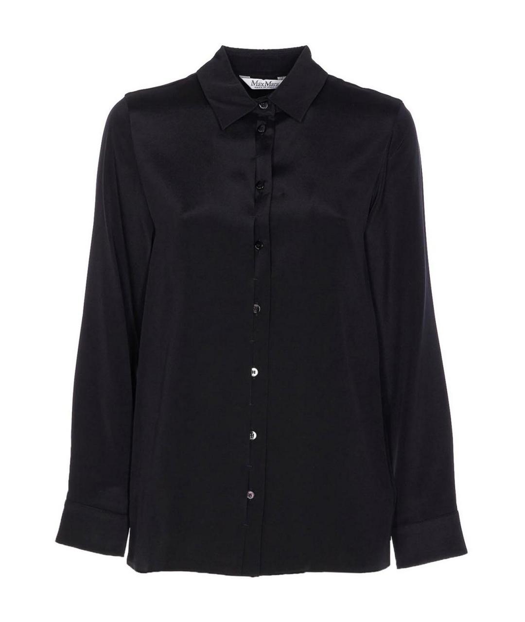 MAX MARA Черная шелковая рубашка, фото 1