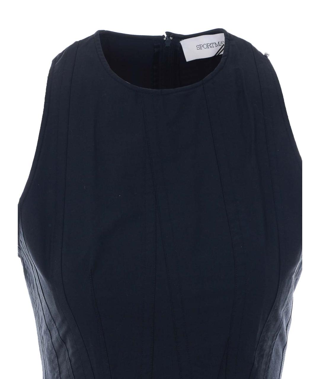 SPORTMAX Черное хлопковое повседневное платье, фото 4
