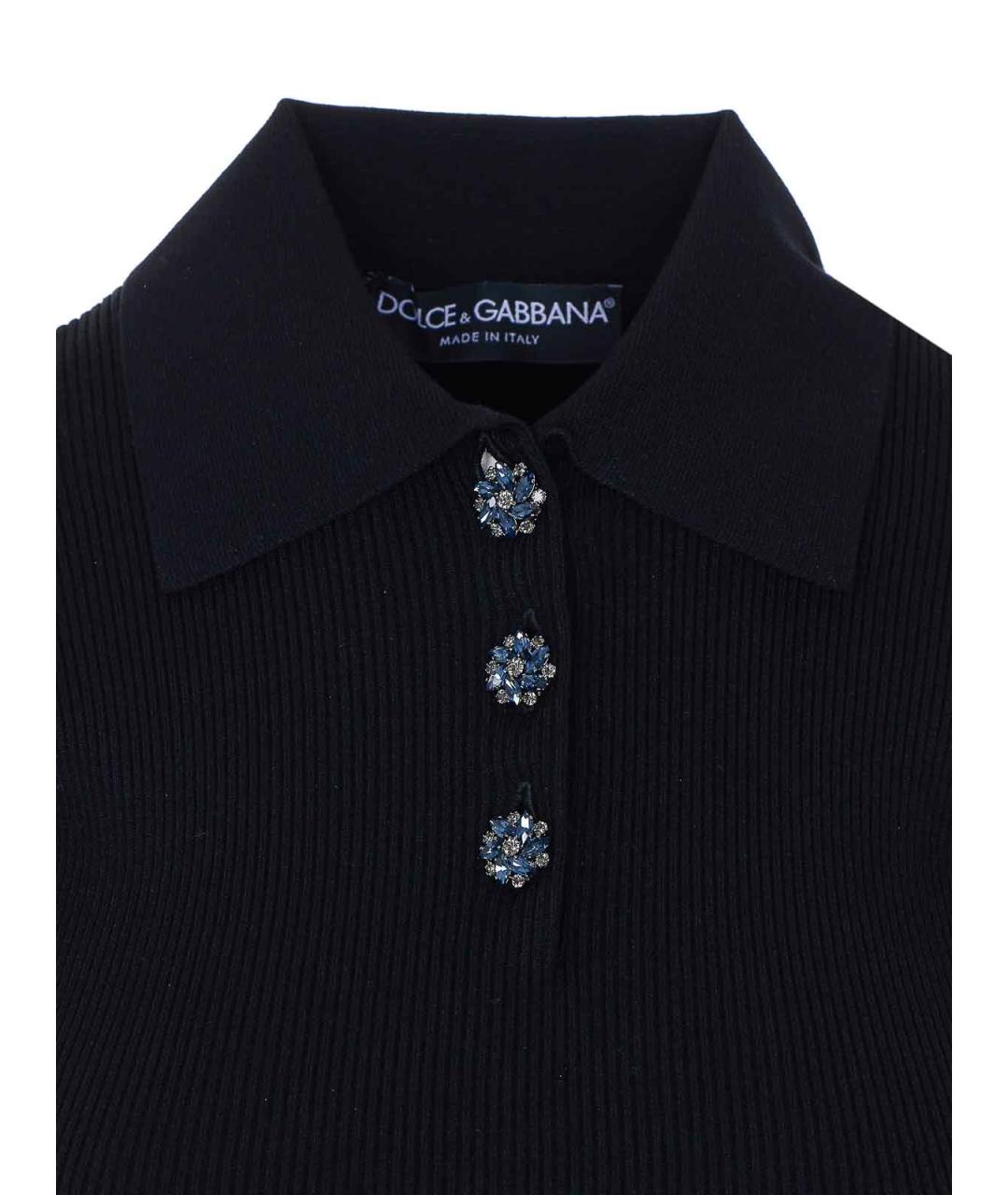 DOLCE&GABBANA Черная вискозная футболка, фото 4