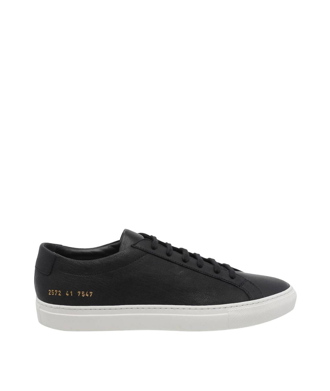 COMMON PROJECTS Черные кожаные низкие кроссовки / кеды, фото 1