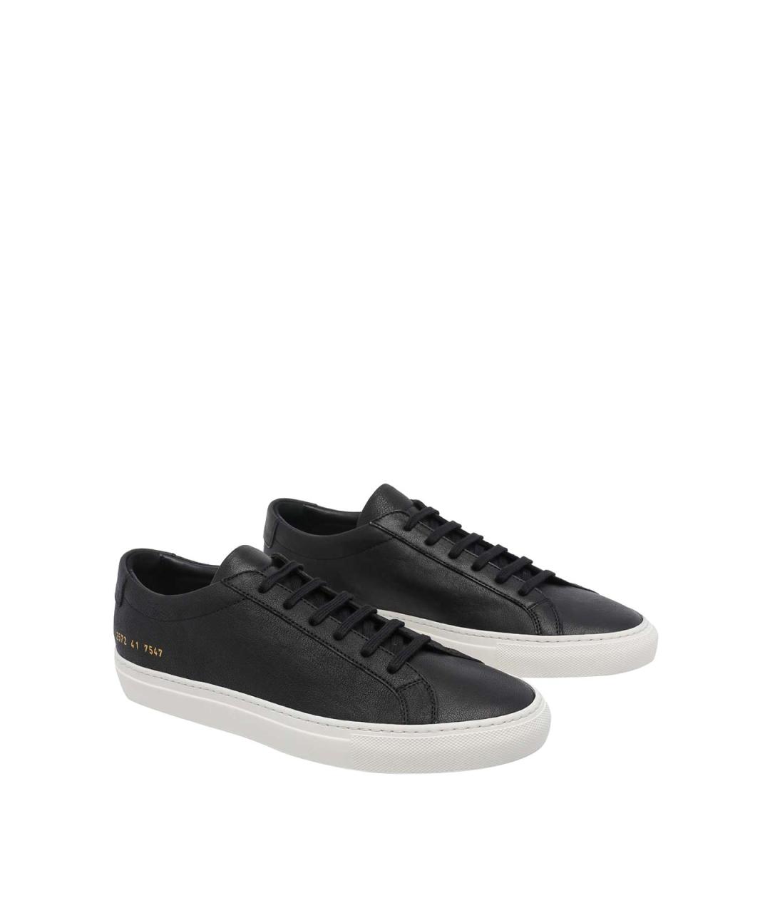 COMMON PROJECTS Черные кожаные низкие кроссовки / кеды, фото 2