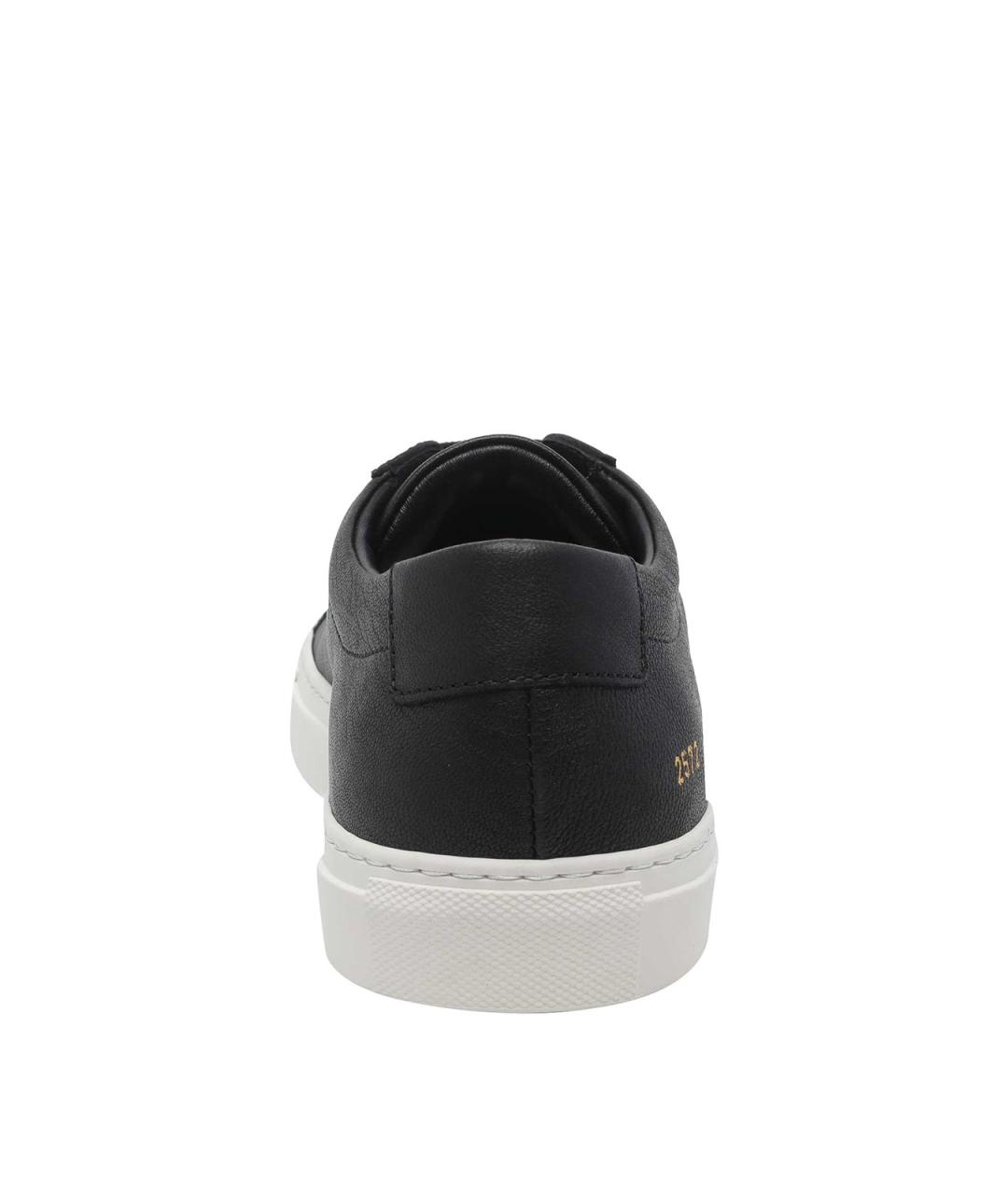 COMMON PROJECTS Черные кожаные низкие кроссовки / кеды, фото 4