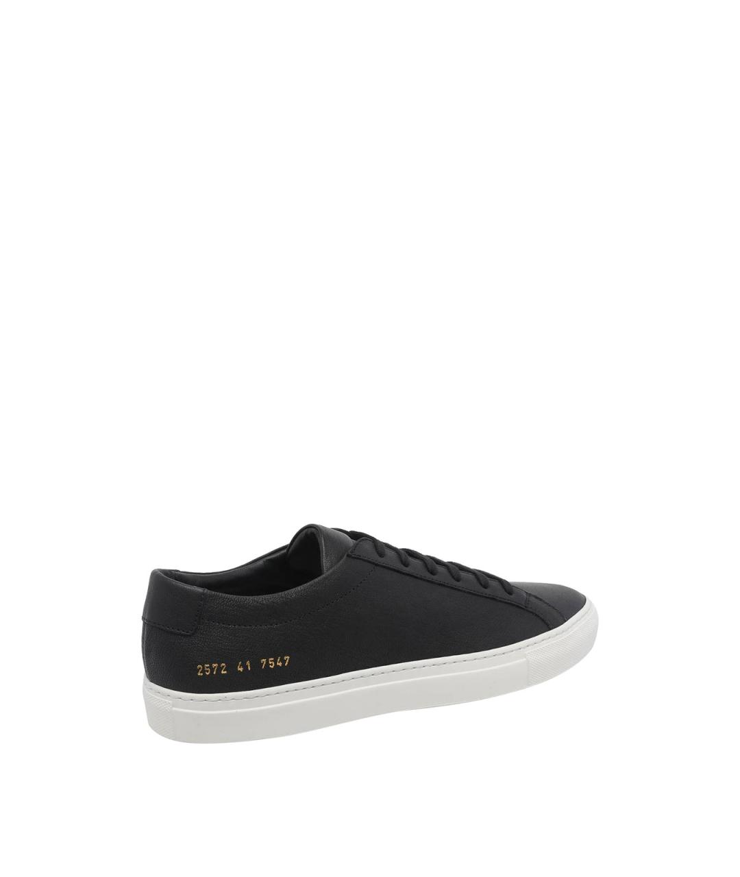 COMMON PROJECTS Черные кожаные низкие кроссовки / кеды, фото 3