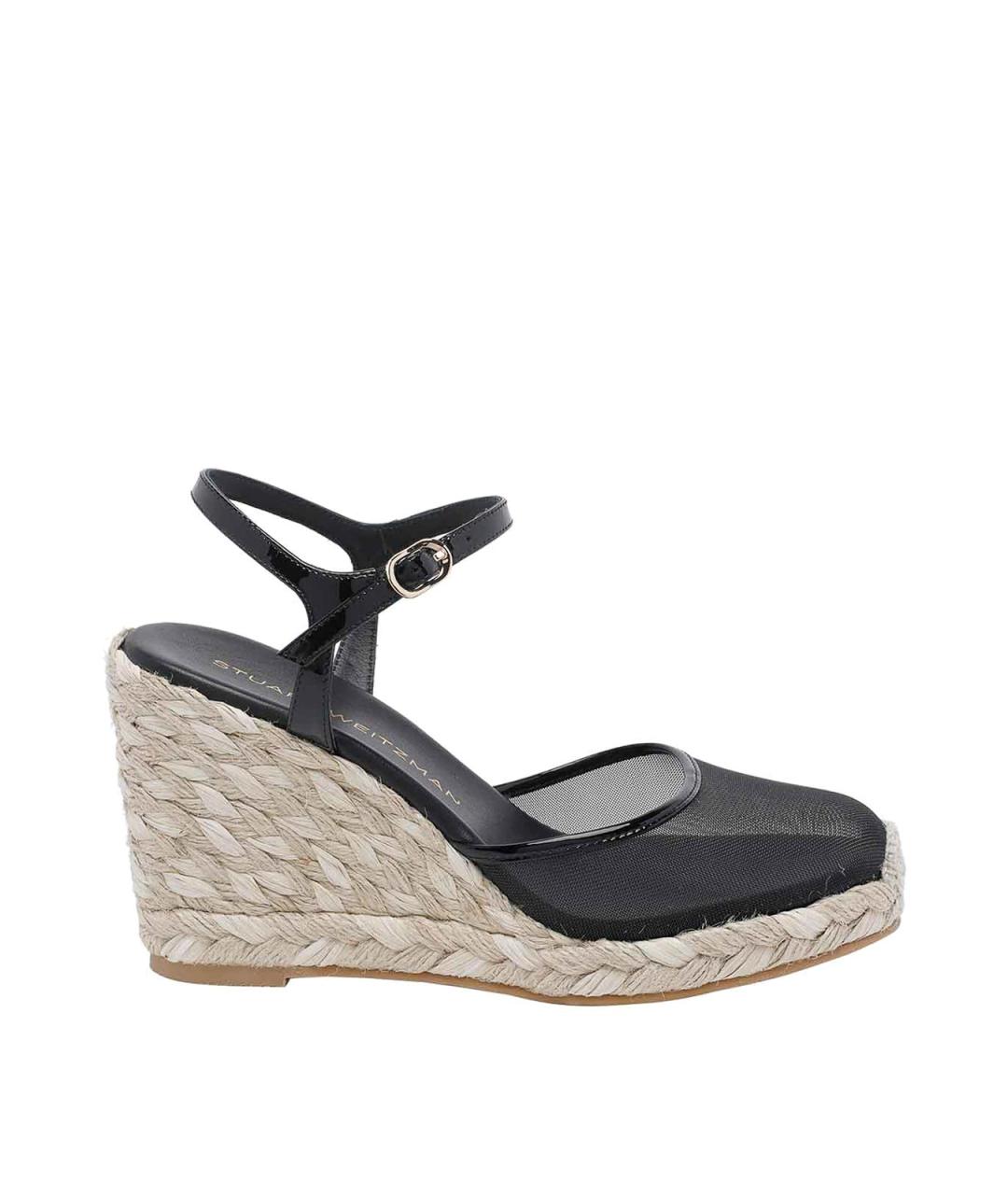 STUART WEITZMAN Черные текстильные босоножки, фото 1