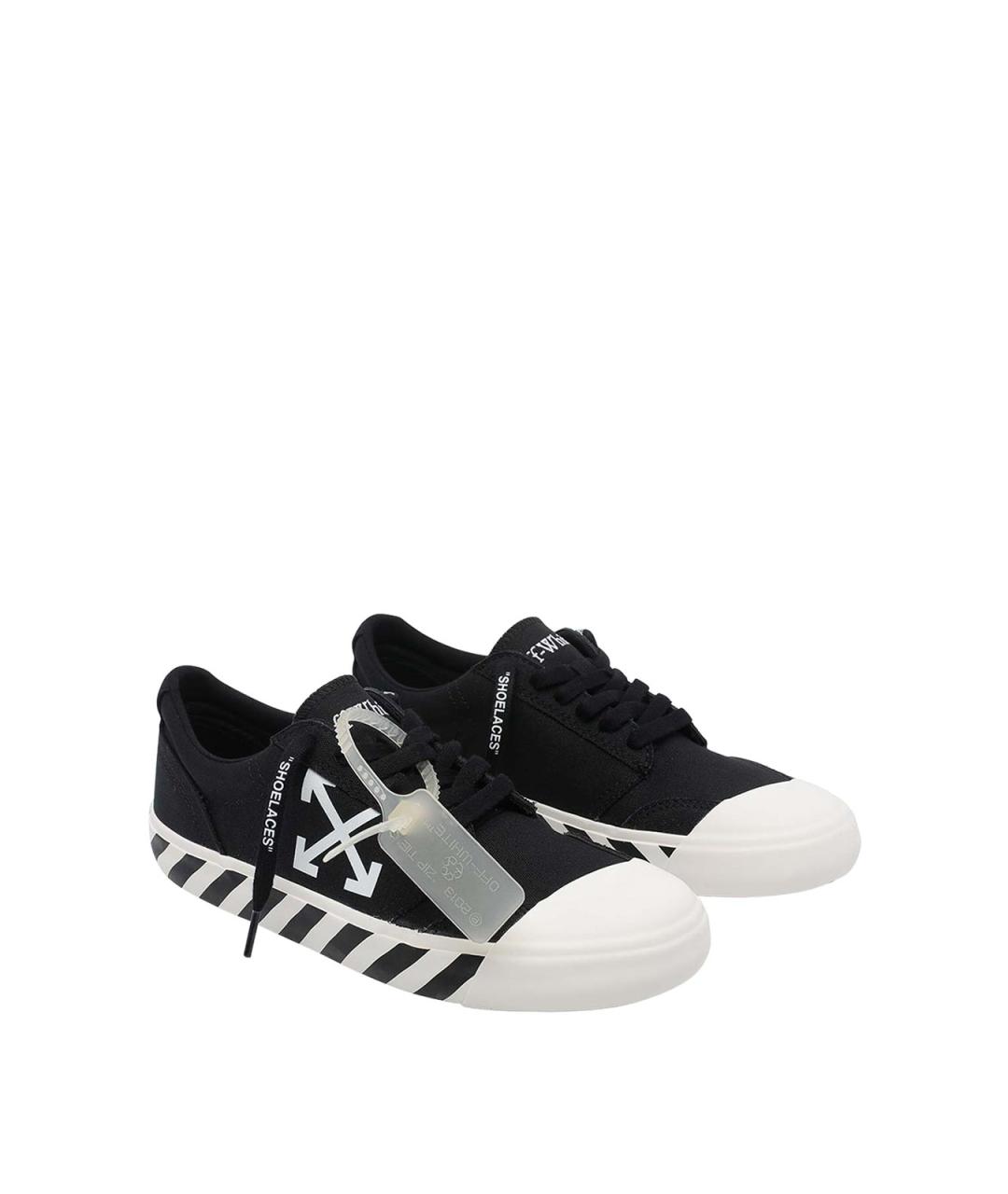 OFF-WHITE Черные резиновые низкие кроссовки / кеды, фото 2